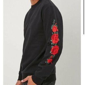 Forever 21 Rose Embroidered sweatshirt